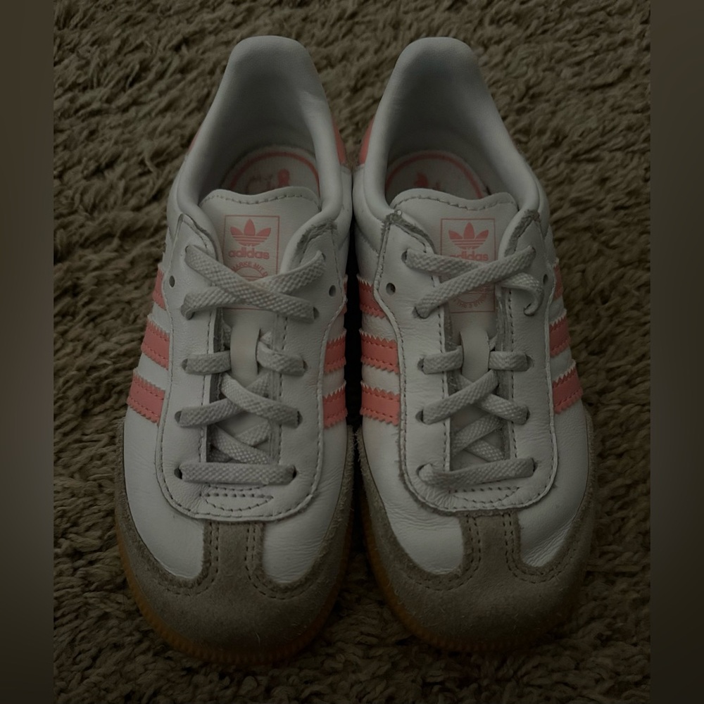 Adidas Kids' White and Pink Sneakers